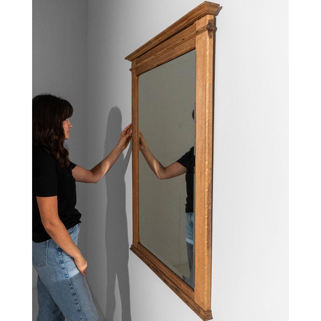 1880s French Oak Neoclassical Mirror For Sale - Image 14 of 18