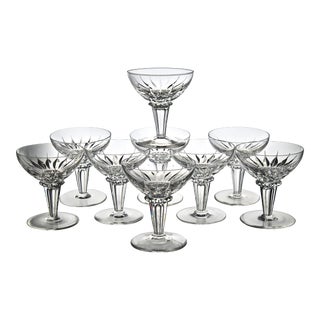 Mid 20th Century Hollywood Regency Crystal Coupes - Set of 9 For Sale