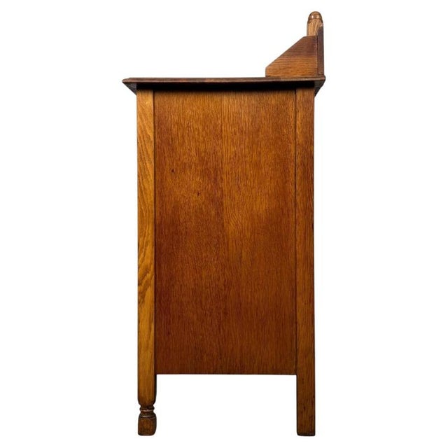 Antique Early 20th Century English Edwardian Oak Chest of Drawers For Sale - Image 11 of 12