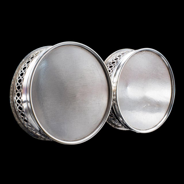 Vintage Wine Coaster Duo, English, Silver Plate, Champagne Bottle Stand, c.1960 For Sale - Image 9 of 10
