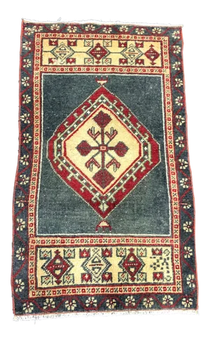 Turkish Oushak Small Wool Rug - 1′8″ × 2′11″