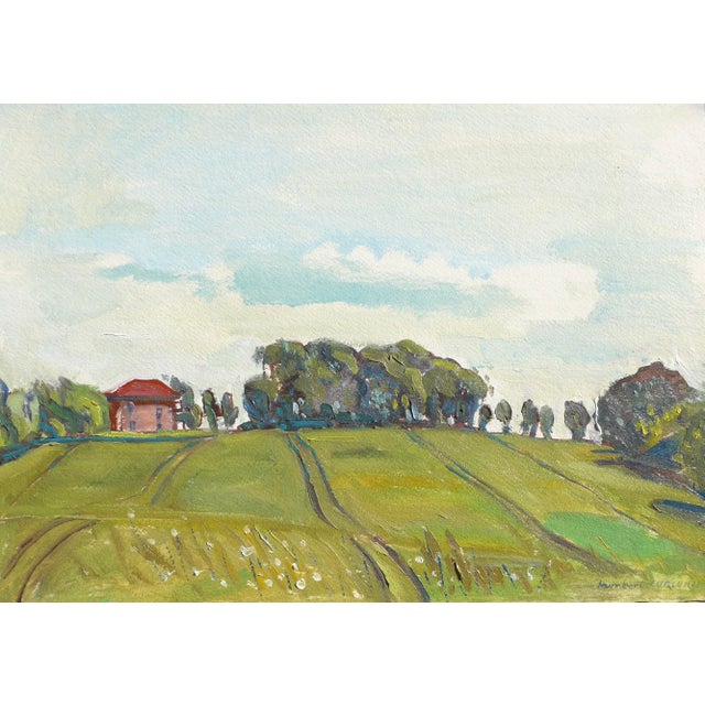 2020s Wheat Field in France, Oil on Paper For Sale - Image 5 of 6