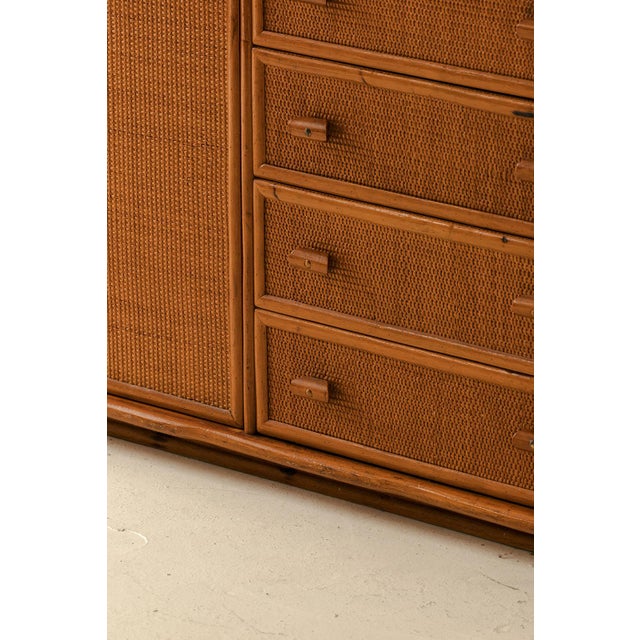 Vintage Rattan and Bamboo Sideboard, Italy, 1970s For Sale - Image 9 of 18