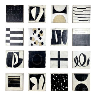 'The Favorite" by Gina Cochran - 16 Panel Encaustic Collage Installation For Sale