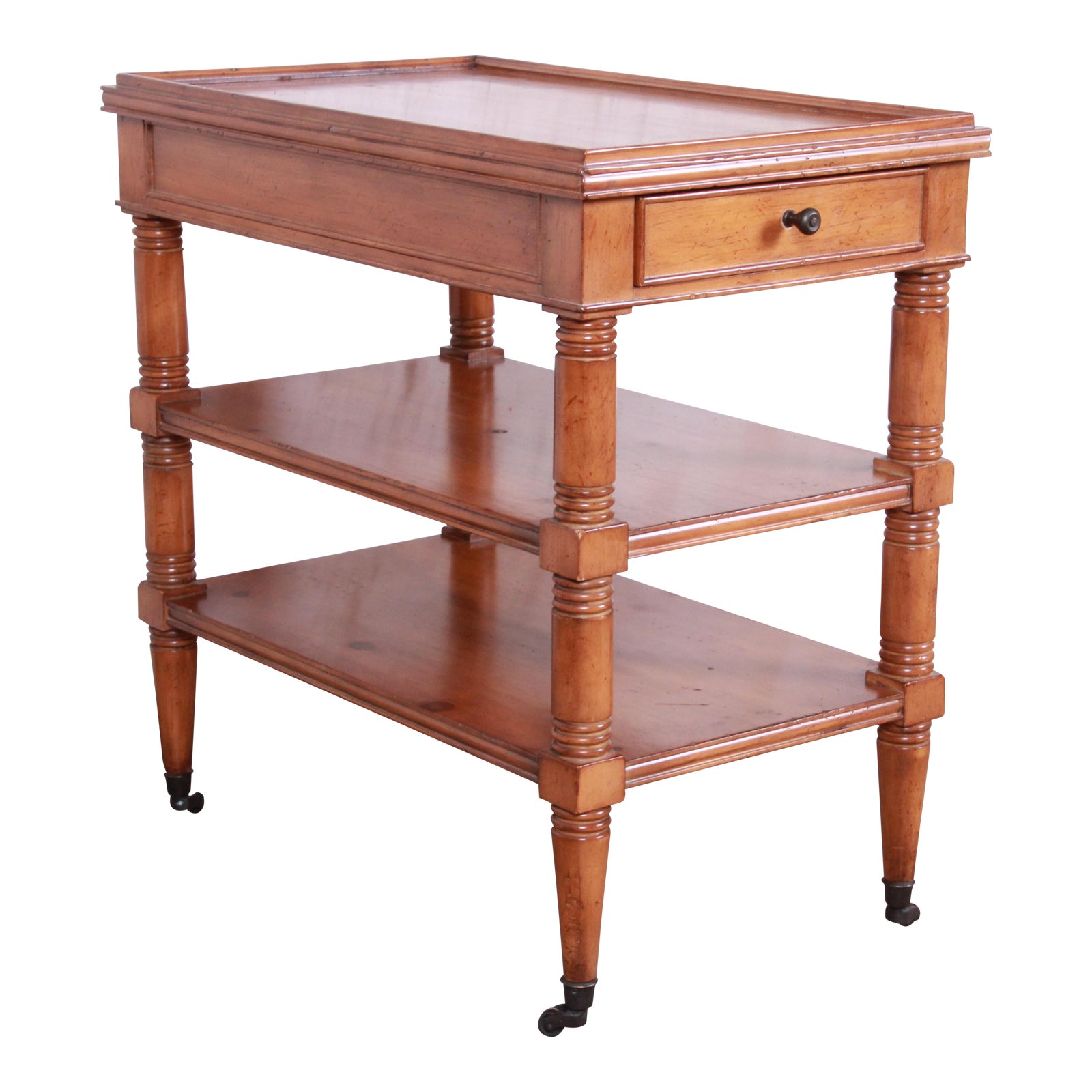 Baker Furniture Milling Road Collection ThreeTiered Pine Nightstand or