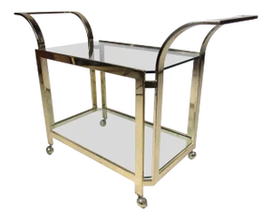 Late 20th Century Modern Brass Bar Cart