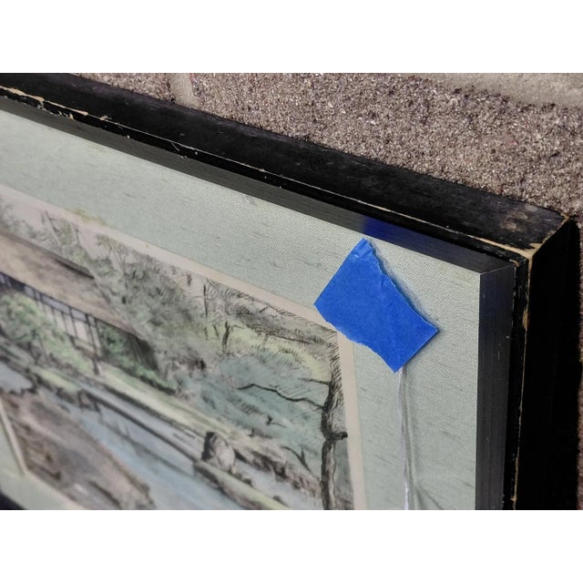Wood Framed Signed Rudolf Seiler Hand-Colored Kyoto Print For Sale - Image 7 of 11