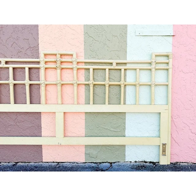 1970s Palm Beach Regency Ficks Reed Rattan King Headboard For Sale In West Palm - Image 6 of 8