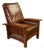 Craftsman / Mission Leather and Oak Morris Chair - Chestnut For Sale