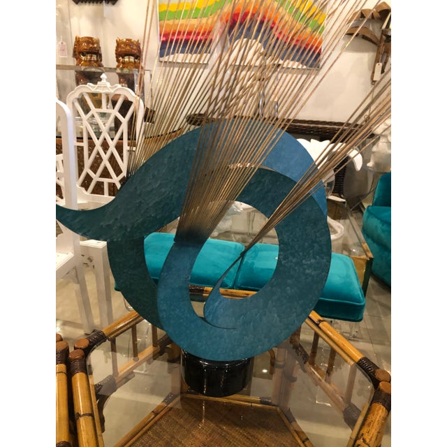 Vintage 1967 Mid Century Modern Curtis Jere Metal Kinetic Statue For Sale - Image 11 of 13