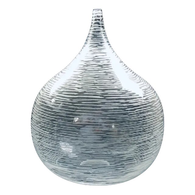 Art Glass Fluted Vase, 1970s For Sale