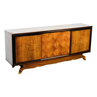 French Art Deco Walnut Sideboard, 1950s For Sale