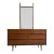 1960s Mid Century Modern Walnut Lowboy Dresser With Mirror For Sale