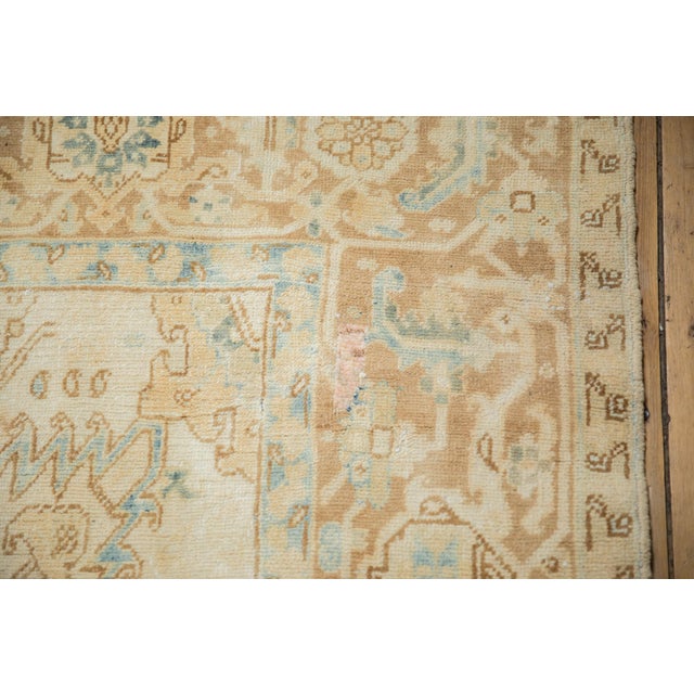 Cream Vintage Distressed Heriz Carpet - 7'3" X 11' For Sale - Image 8 of 14