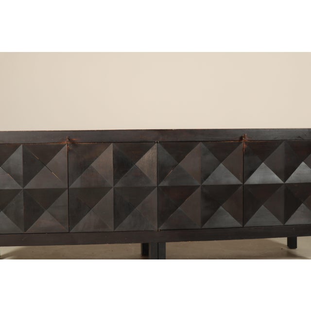 Brutalist Ebonized Sideboard by Jean Batenburg for Mi Belgium, 1960s For Sale - Image 6 of 18