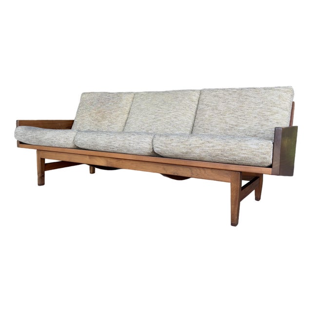 American Studio Solid Walnut Arden Riddle Sofa Mid Century Modern For Sale