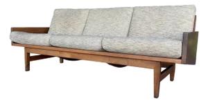 American Studio Solid Walnut Arden Riddle Sofa Mid Century Modern