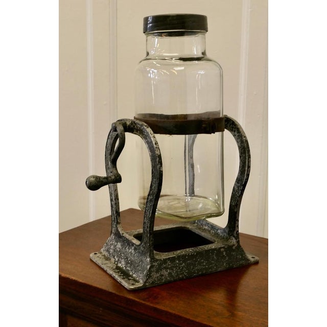 Vintage Hand Driven Home Butter Churn, 1920 For Sale - Image 4 of 9