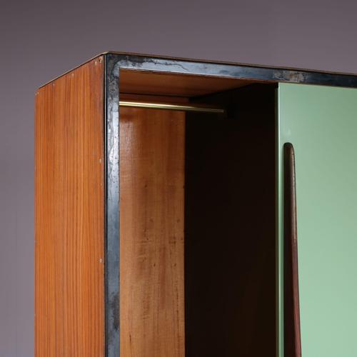 Brown Vintage Wardrobe by Willy Van Der Meeren for Tubax, Belgium, 1952 For Sale - Image 8 of 13