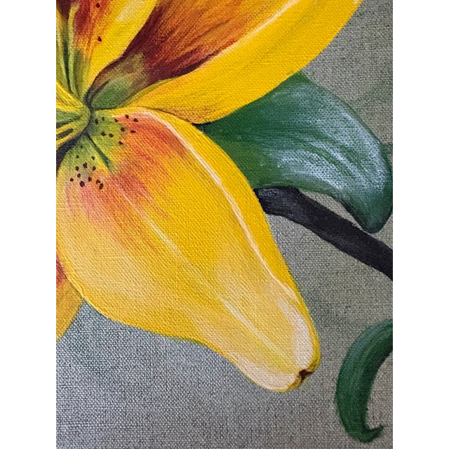 Modern Oil Painting - Yellow Flower For Sale - Image 9 of 11