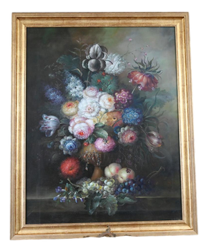 Flemish Artist, Floral Still Life, Oil Painting, Framed
