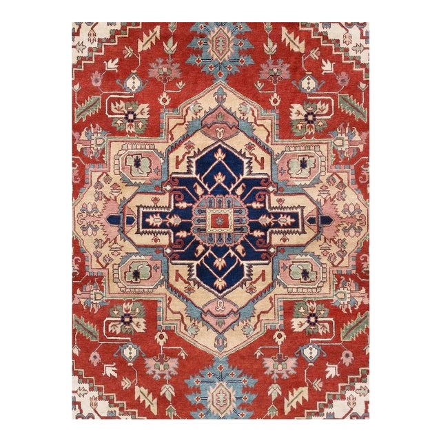 Serapi Wool Rust Area Rug-14' 0" X 14' 0" For Sale