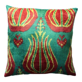 Contemporary Bohemian Multi Color Hand Knotted Pillow For Sale
