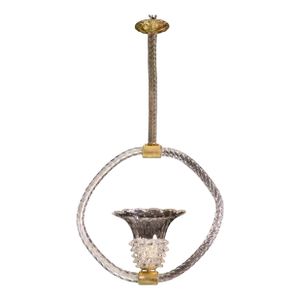 Ercole Barovier Pendant Rostrato and Bullicante Murano Glass, 1940s
