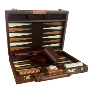 Vintage Travel Backgammon Briefcase Game