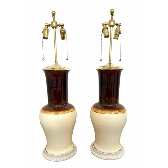 Traditional Pair - Christopher Spitzmiller "Garniture" Lamps in Amber Ombré - 2023 For Sale - Image 3 of 11