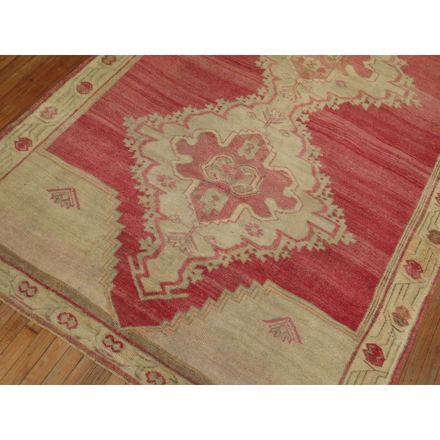 Rustic Vintage Zabihi Collection Turkish Pink Gallery Rug - 6'1" x 12'3" For Sale - Image 3 of 10
