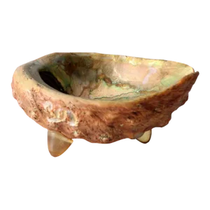 Mid Century Abalone Shell Footed Bowl
