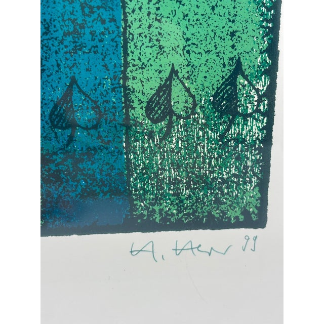 Large, Hand-Signed Print by Armin Mueller-Stahl, Blue Connection, 1999, Tribute to Marlene Dietrich For Sale - Image 6 of 14