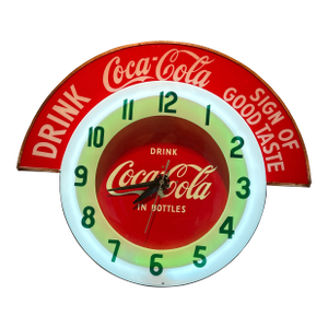 1950s Original Coca Cola Cleveland Neon Advertising Clock