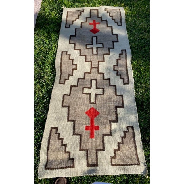 Navajo Indian Weaving Runner Rug With Crosses Chairish