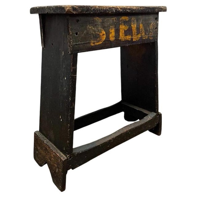 Black Industrial Factory Workers Stool, 1950 For Sale - Image 8 of 8