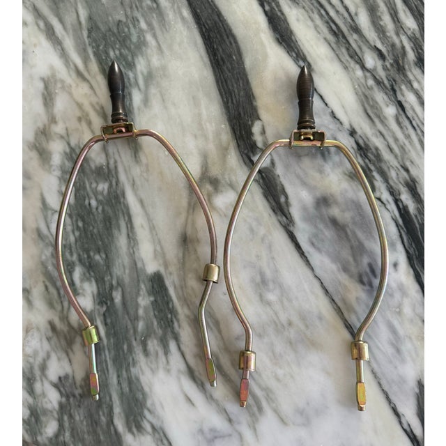 2000 - 2009 Vintage Chinoiserie Bamboo Motif Lamps - A Pair For Sale - Image 5 of 10