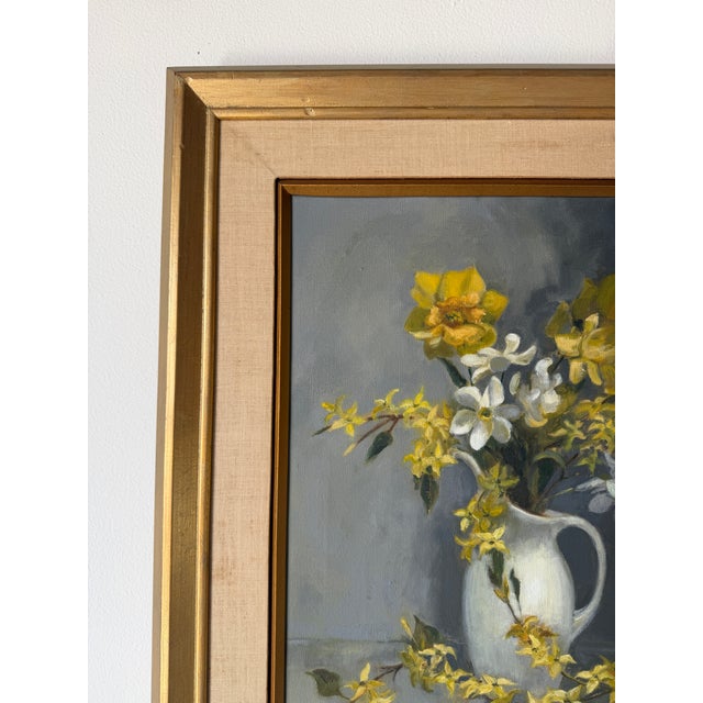 1960s Vintage Marion Maas Floral Still Life Oil on Canvas Painting, Framed For Sale In Miami - Image 6 of 12