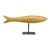 1970s Vintage Arts & Crafts Boho Chic Coastal Hand Carved Oak Fish Sculpture, Steel Museum Mount For Sale
