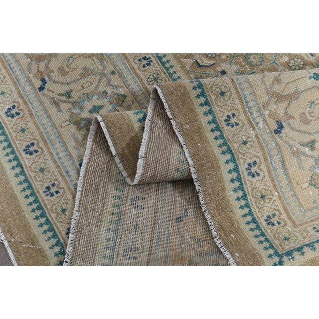 1970s Vintage Persian Handmade Wool Cotton Orange Area Rug For Sale - Image 4 of 11