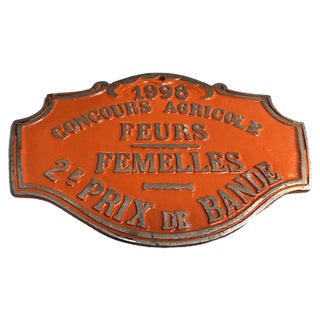 Agricultural Competition Orange Plaque, 1998 For Sale