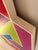 Blue Vintage Large Hard Edge Abstract Geometric Shaped Painting, Manner of Frank Stella For Sale - Image 8 of 12