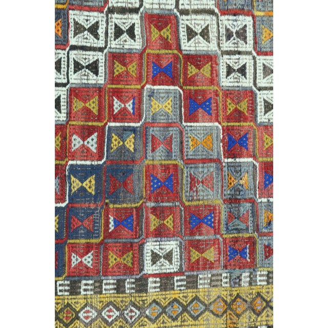 Vintage Turkish Sardes Nomad Kilim Rug - 67"x130" For Sale - Image 10 of 13