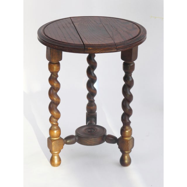 Small Vintage Plant Stand with Turned Legs, 1920s For Sale - Image 3 of 9