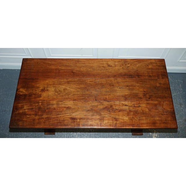 Wood Vintage Hardwood Rectangular Dining Table For Sale - Image 7 of 16