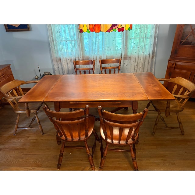 This a complete Brandywine Manor dining room set from Cushman of Vermont. Table and Chairs are made from maple with the...
