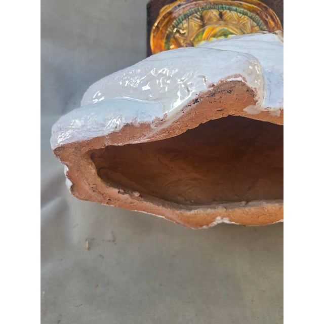 Ceramic Vintage Majolica Style Camel Garden Seat For Sale - Image 7 of 14