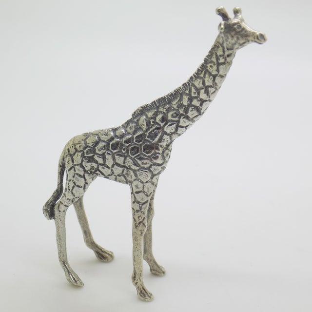 Vintage Italian Handmade Silver 800 Giraffe Figurine, 1970s For Sale - Image 12 of 12