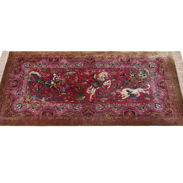 Rug & Kilim Rug & Kilim’s Modern Classics Pictorial Rug in Red, Brown, Pink Tones For Sale - Image 4 of 8