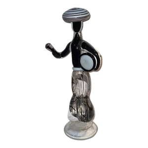 Extremely Rare Murano Glass Figurine Sculpture “Suonatore” by Giorgio Ferro for Avem, C. 1952